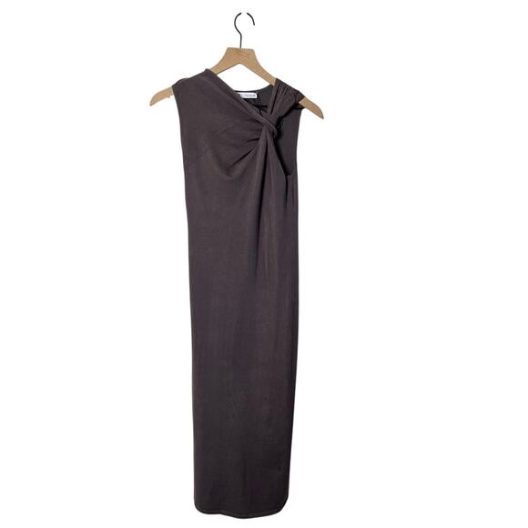 Zara Twist Knote Neck Knit Midi Dress Womens Size S - Picture 3 of 7
